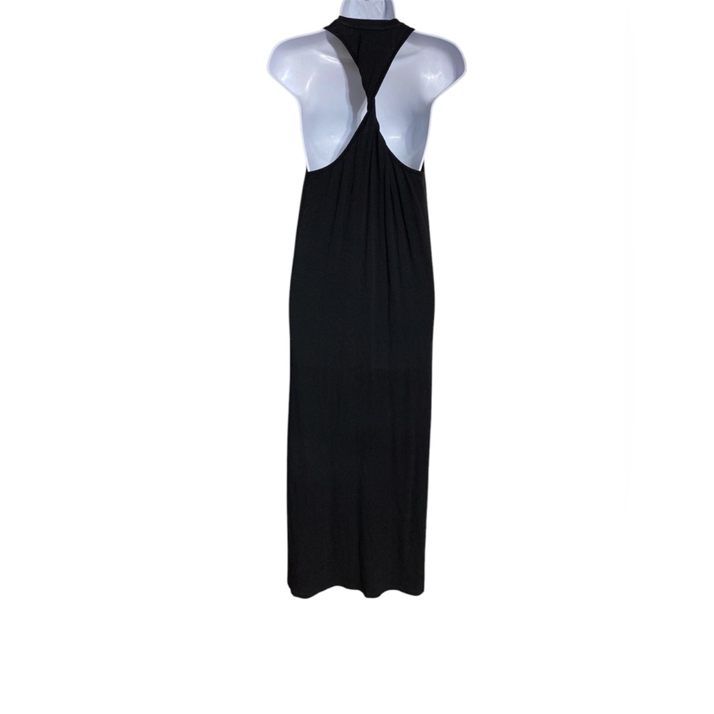 Sundry black scoop neck sleeveless racer twist back maxi dress size sm.